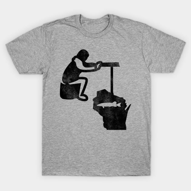 Wisconsin Ice Fishing T-Shirt by WearWisco